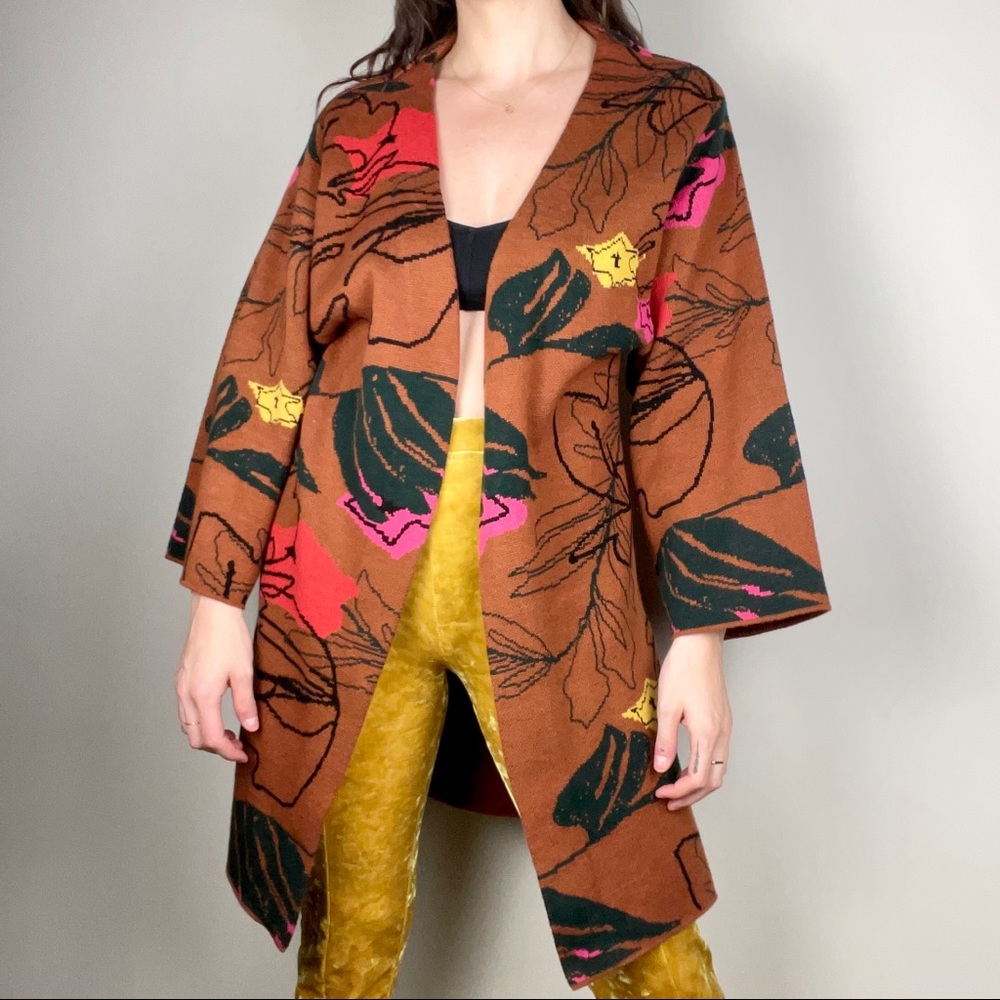 Bel Kazan BNWOT Duster Cardigan in Iris Print